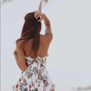 Strapless Floral Dress